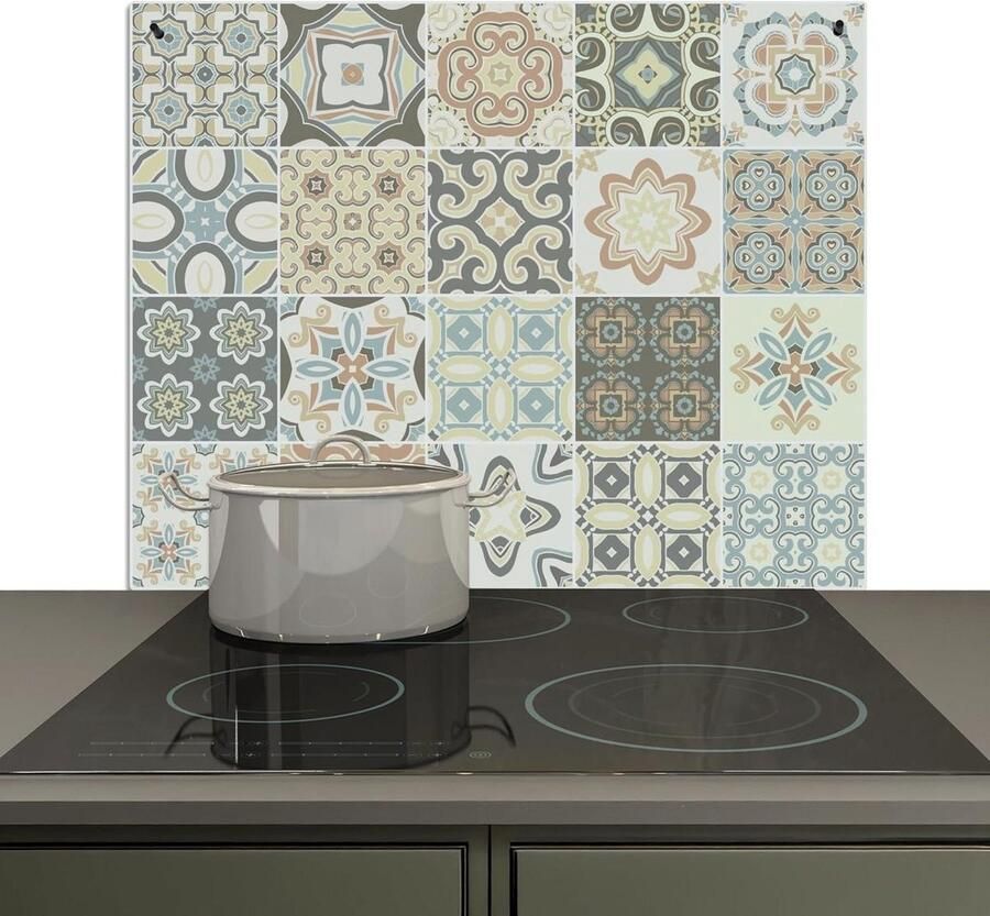 Keuken Spatscherm Spatwand Kookplaat Bescherming Keukenwand 2-in-1 Functionaliteit 52x59 cm Patroon Tegel
