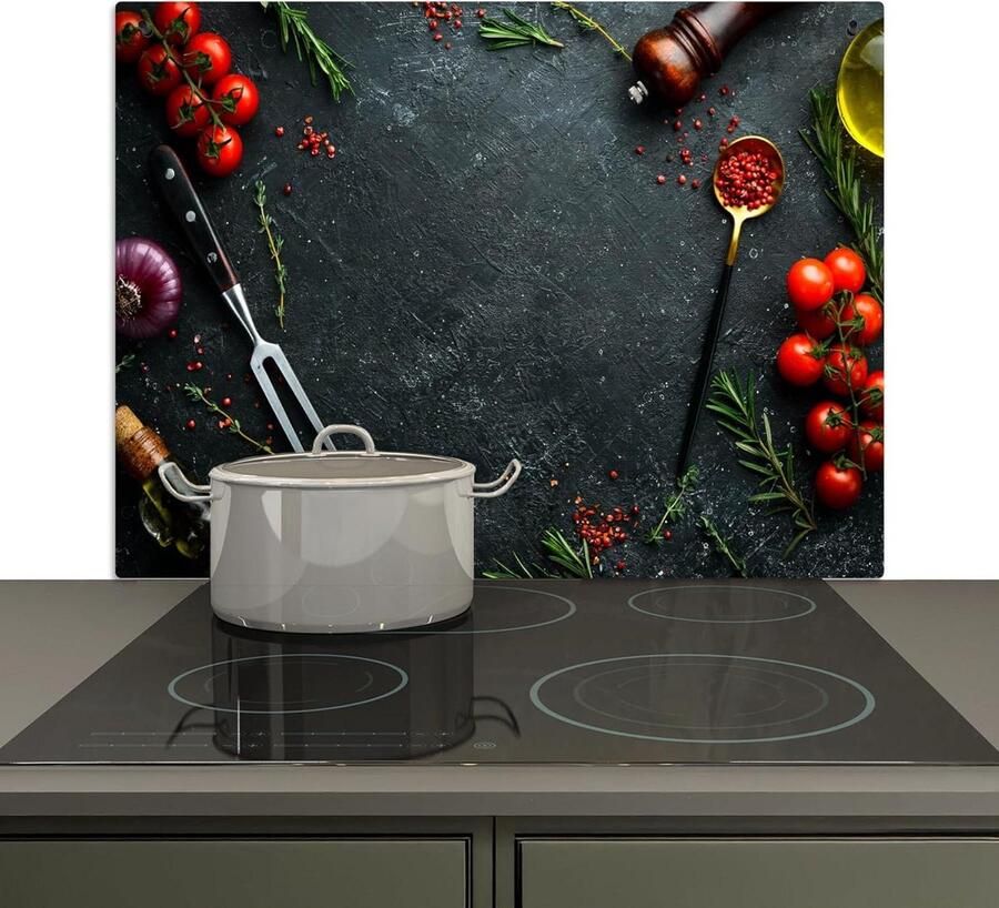 Keuken Spatscherm Spatwand Kookplaat Keuken Wand Beschermen Dubbele Functie 52x80 cm Stilleven Kruiden
