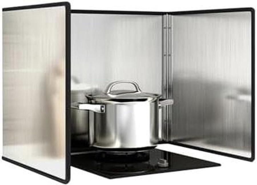 Keuken Spatscherm Vet Vanger Schoon Koken Opvouwbaar Ontwerp 30x40cm Zilver Zwart
