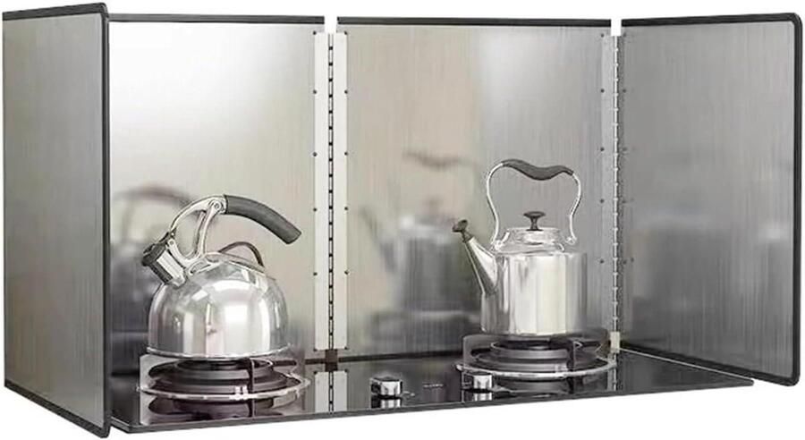 Keuken Spatscherm Vetvanger Kookplaat Schoon Koken Opvouwbaar Ontwerp 80cm Lengte Metaal