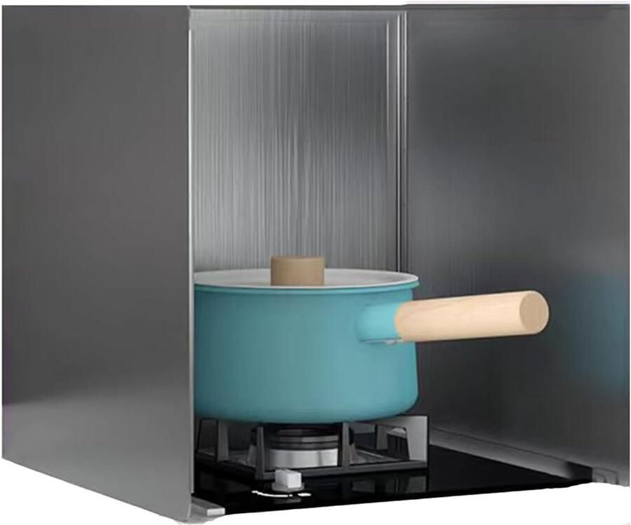 Keuken Spatscherm Vetvanger Scherm Koken Beschermen Opvouwbaar Ontwerp 45x45x45cm Zilver