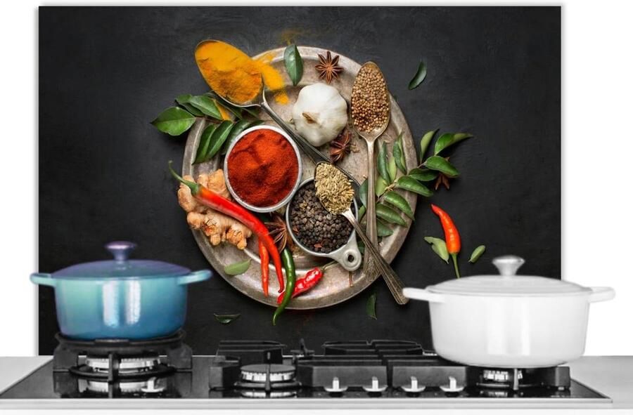 Keuken Spatscherm Wandbeschermer Achterwand Koken Beschermen Unieke Foto Print 90x60cm Kruiden