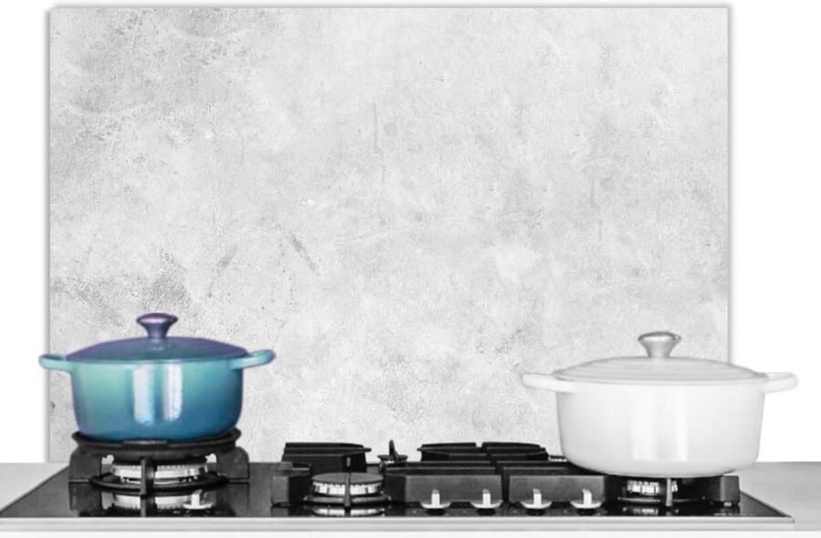 Keuken Spatscherm Wandbeschermer Achterwand Schoon Koken Luxe Marmerlook 90x60cm Grijs