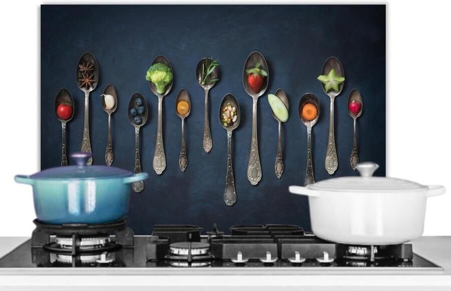 Keuken Spatscherm Wandbeschermer Glasplaat Koken Beschermen Unieke Foto Print 70x50cm Zilver