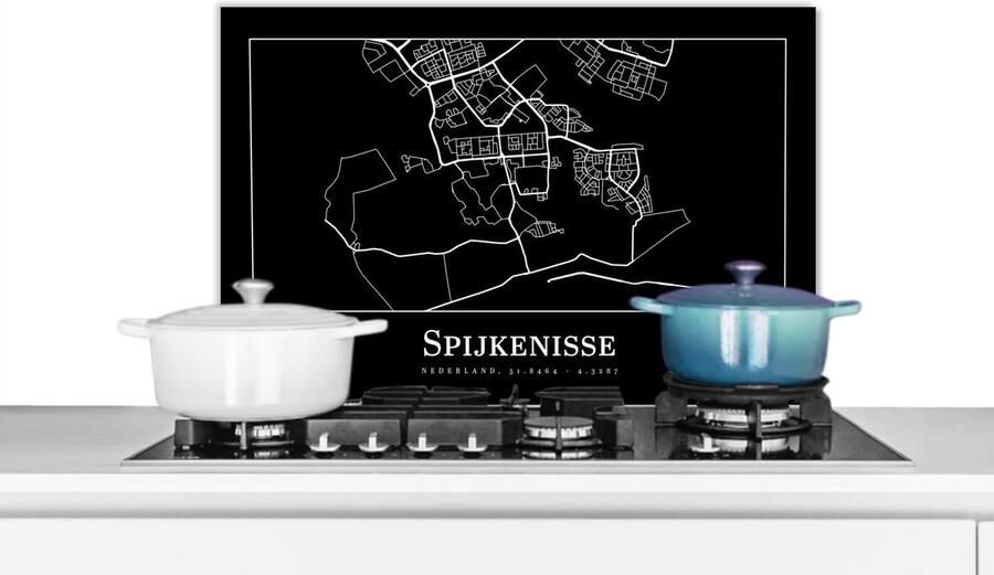 Keuken Spatscherm Wandbeschermer Keuken Kookplaat Beschermen Stadskaart Design 70x50 cm Veelkleurig