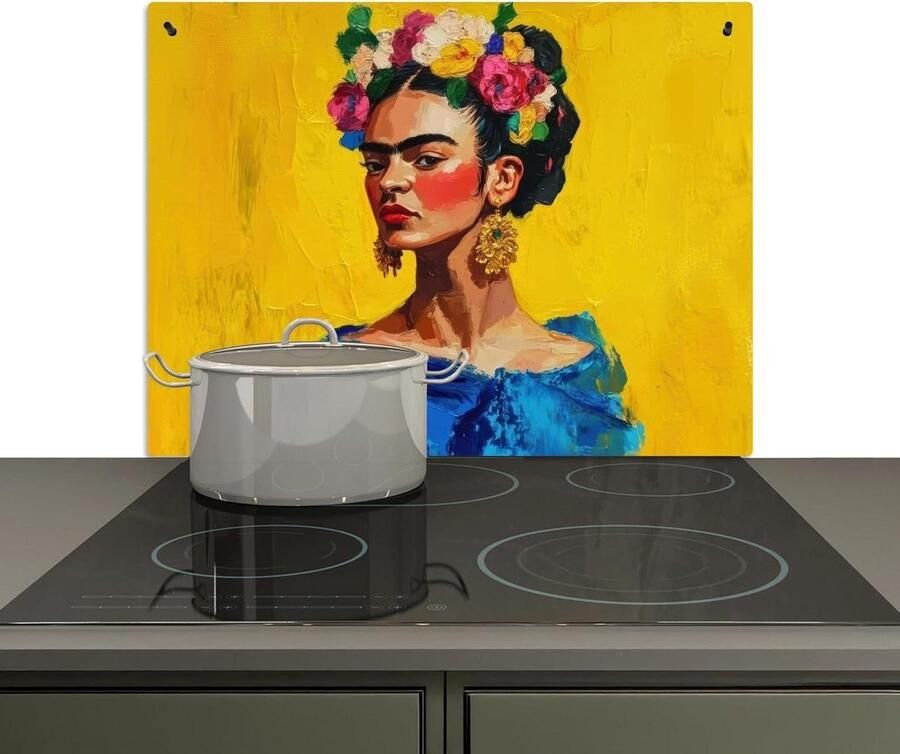 Keuken Spatscherm Wandbeschermer Kookplaat Schoon Houden Keuken Dubbele Functie 52x71 cm Frida Kahlo Design