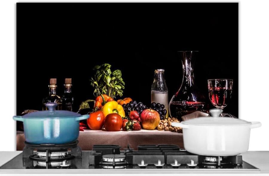 Keuken Spatscherm Wandbeschermer Kookplaat Spatten Vangen Unieke Fotoprint 80x55cm Stilleven