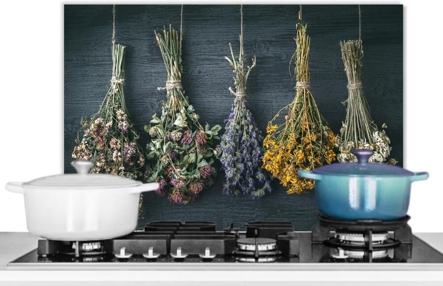 Keuken Spatscherm Wandbeschermer Plaat Koken Beschermen Unieke Foto Print 70x50cm Gedroogde Bloemen