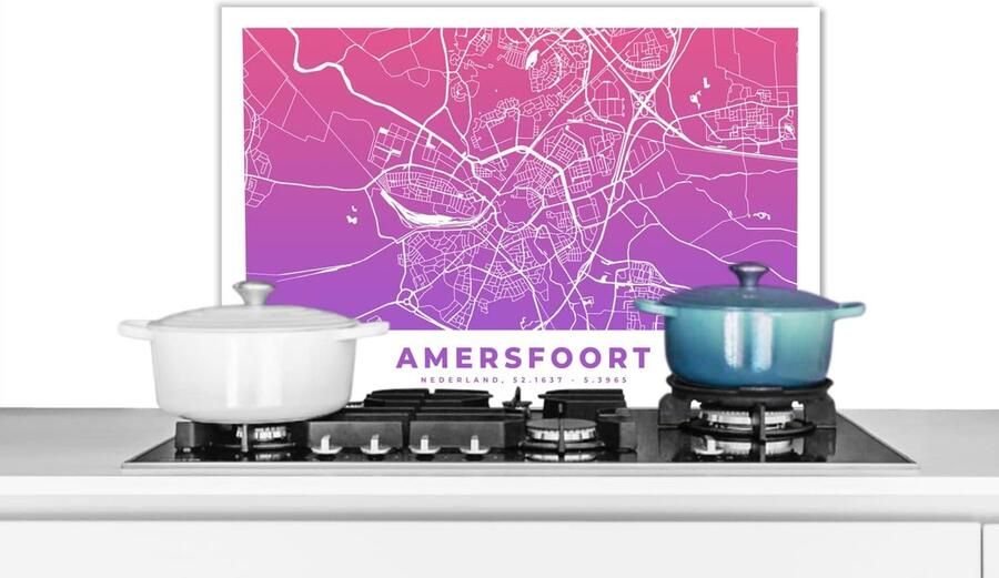 Keuken Spatscherm Wandpaneel Achterwand Bescherming Kookplaat Hittebestendig Aluminium 60x40 cm Veelkleurig Stadskaart