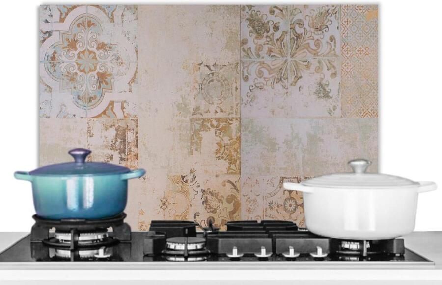 Keuken Spatscherm Wandpaneel Achterwand Bescherming Kookplaat Unieke Fotoprint 60x40cm Tegels Antiek