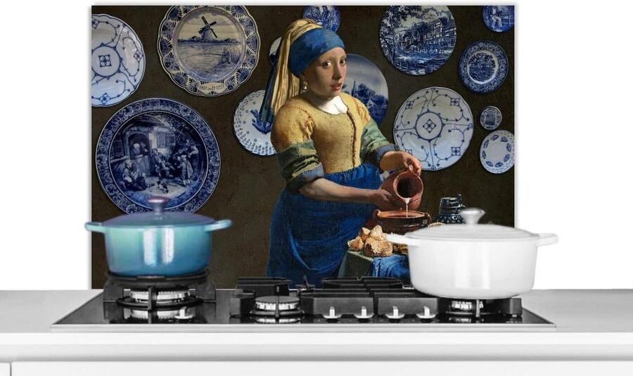 Keuken Spatscherm Wandpaneel Achterwand Kookplaat Beschermen Luxe Aluminium 90x60 cm Veelkleurig