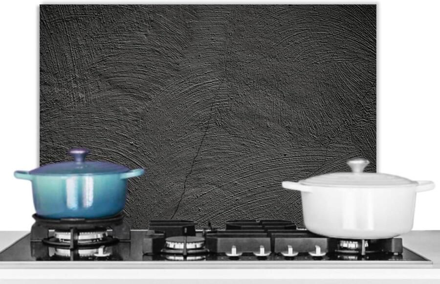 Keuken Spatscherm Wandpaneel Beschermer Koken en Schoonmaken Unieke Foto Print 70x50cm Beton Zwart