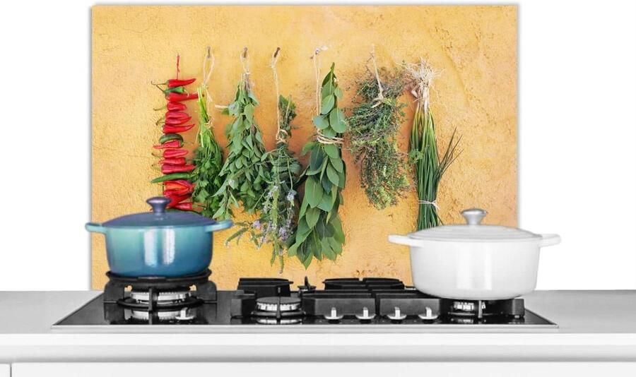 Keuken Spatscherm Wandpaneel Koken Beschermen Luxe Aluminium 80x55 cm Veelkleurig