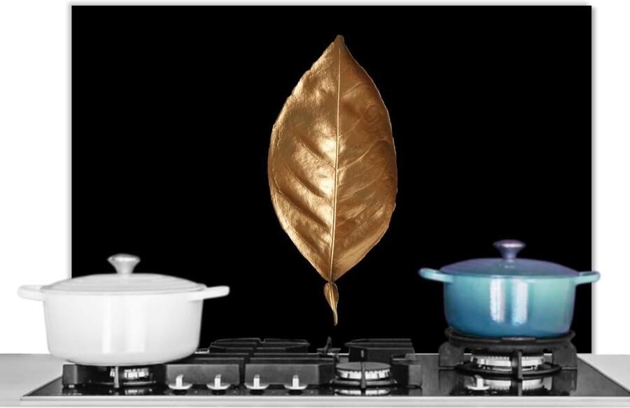 Keuken Spatscherm Wandpaneel Koken Beschermen Unieke Foto Print 90x60cm Chic Blad Goud