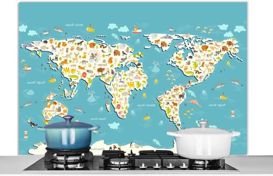 Keuken Spatscherm Wandpaneel Kookplaat Beschermen Luxe Aluminium 120x80 cm Veelkleurig