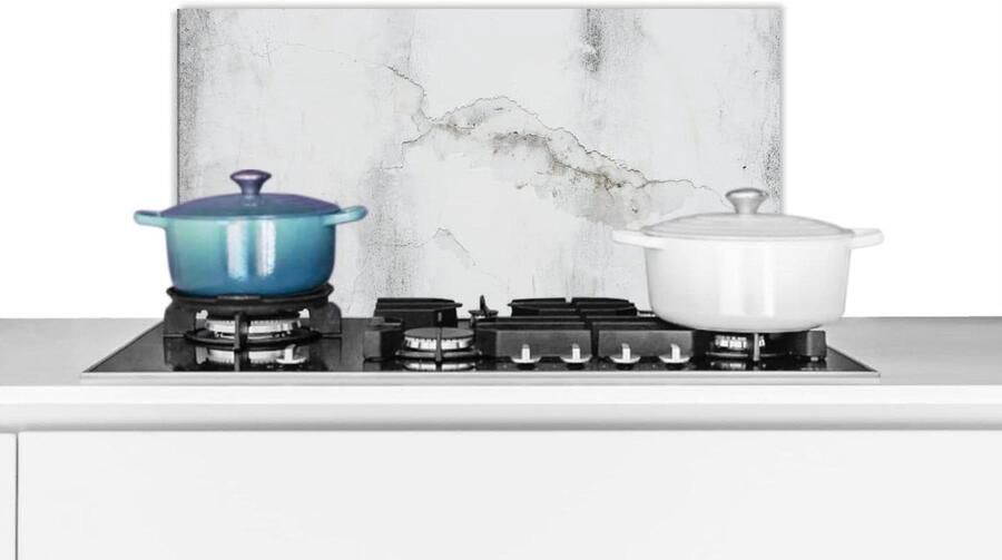 Keuken Spatscherm Wandpaneel Kookplaat Beschermen Luxe Aluminium 70x30 cm Beton Grijs Wit