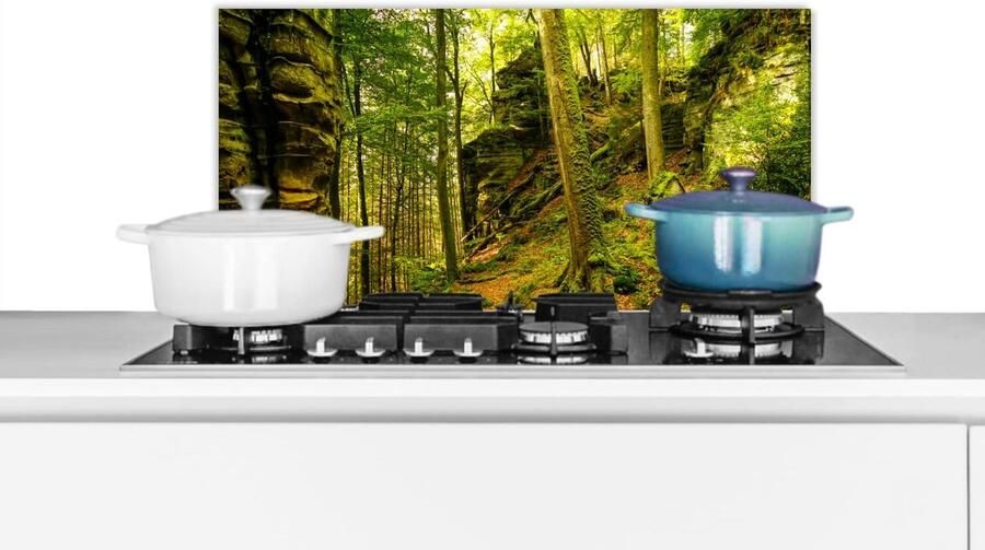 Keuken Spatscherm Wandpaneel Kookplaat Beschermen Luxe Aluminium 70x30 cm Veelkleurig