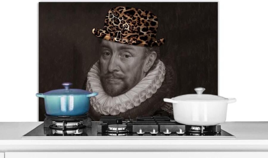 Keuken Spatscherm Wandpaneel Kookplaat Beschermen Luxe Aluminium 80x55 cm Veelkleurig