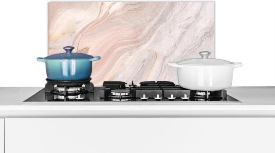 Keuken Spatscherm Wandpaneel Kookplaat Beschermen Luxe Marmerlook 70x30 cm Pastel Abstract