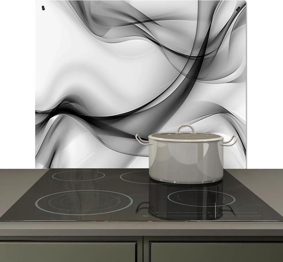 Keuken Spatwand Achterwand Beschermer Kookplaat Beschermen Hittebestendig Aluminium 52x59 cm Abstract Ontwerp