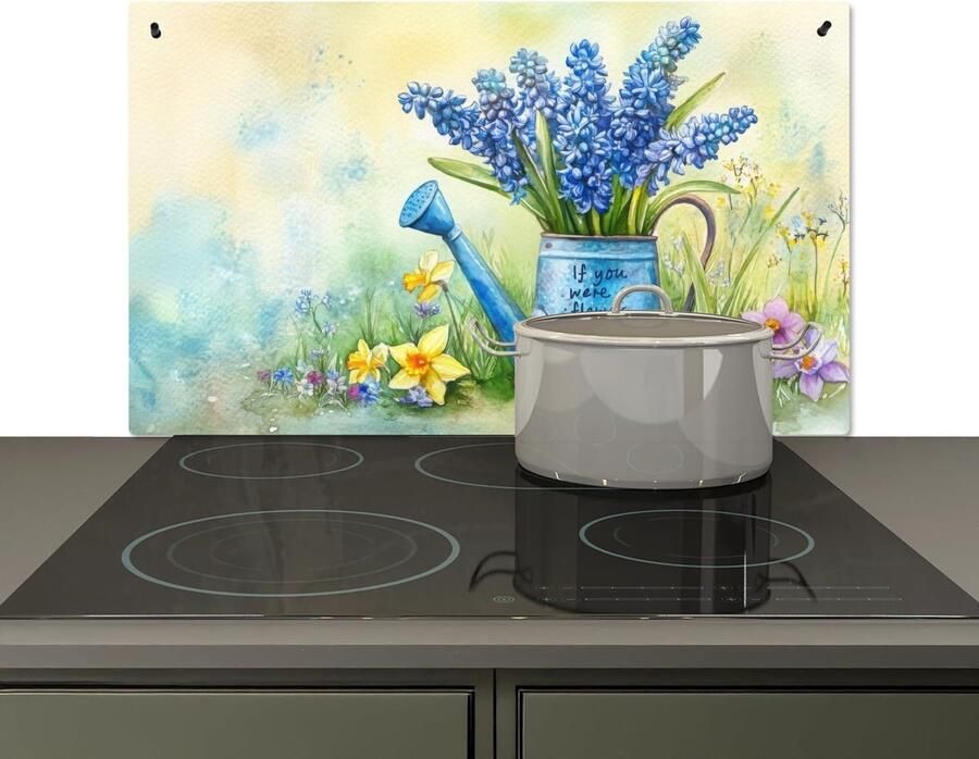 Keuken Spatwand Achterwand Beschermer Kookplaat Beveiligen Hittebestendig Aluminium 52x90 cm Lavendelbloemen
