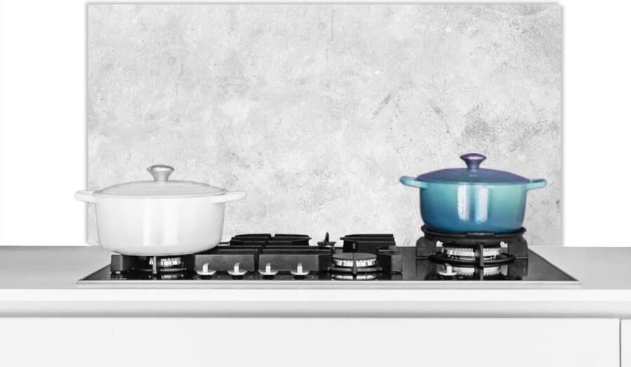 Keuken spatwand Achterwand keuken Bescherming kookplaat Marmerlook textuur 100x50 cm Grijs