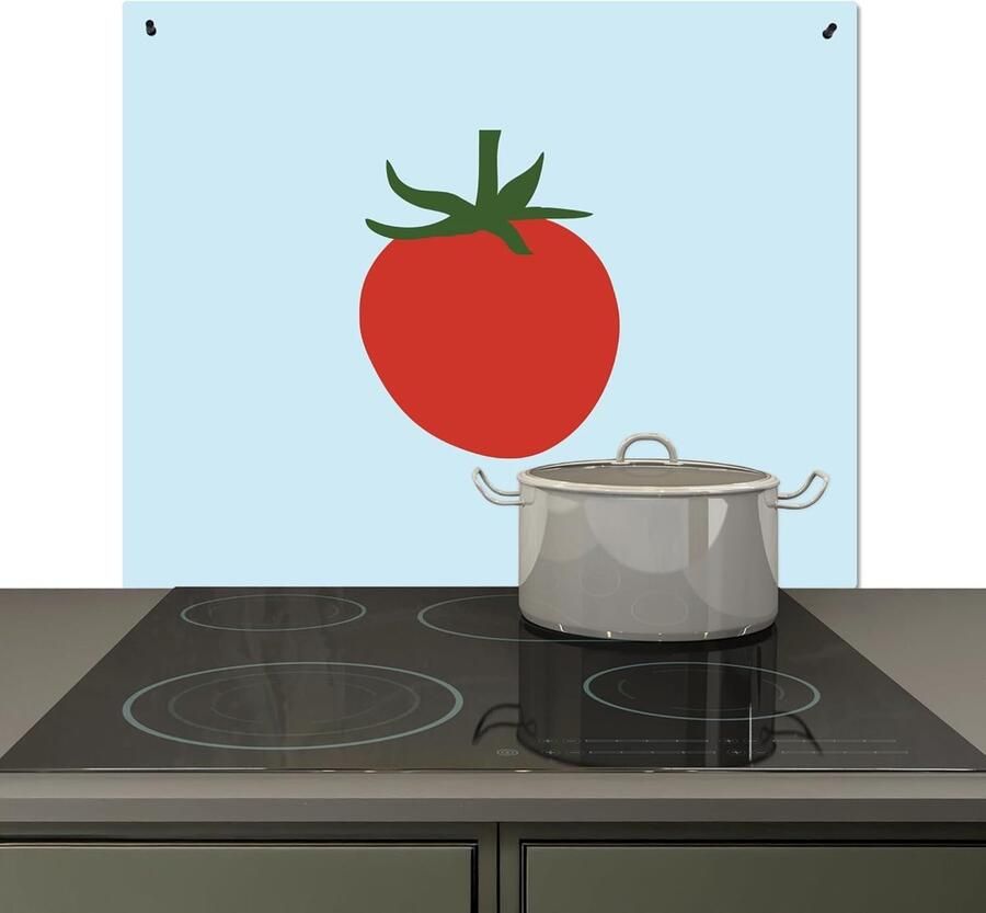 Keuken Spatwand Beschermer Achterwand Kookplaat Beschermen Hittebestendig Materiaal 52x60 cm Rood Tomaat
