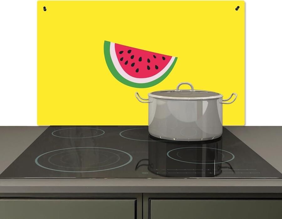 Keuken Spatwand Kookplaat Beschermer Achterwand Beveiligen Hittebestendig Aluminium 52x90 cm Fruit Watermeloen