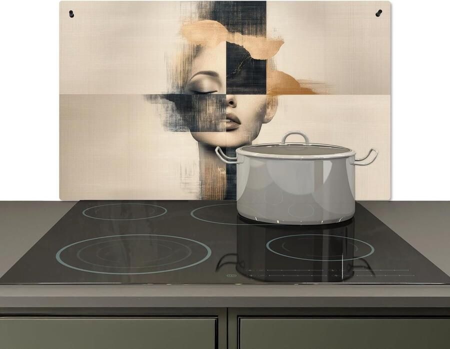Keuken Spatwand Kookplaat Beschermer Muur Beschermen Hittebestendig Aluminium 52x90 cm Goud