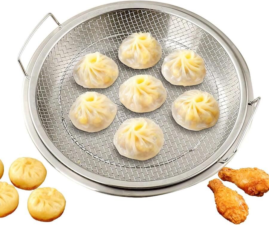 Keuken Stoommand Stoommandje Vergiet Gezond Koken Uitbreidbaar Ontwerp 26cm Zilverkleurig
