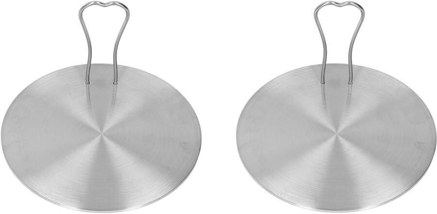 Warmteverspreider Platen Inductiediffuser Adapter Gelijkmatig Koken Roestvrij Staal 20 cm Zilver