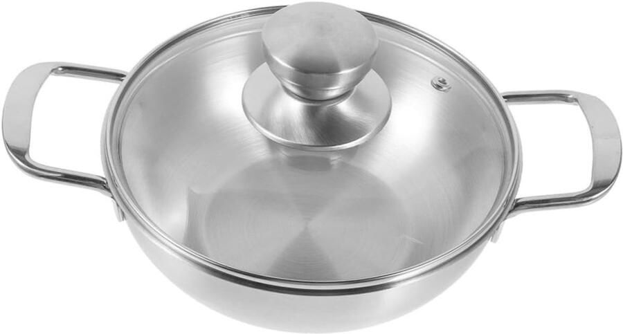 Keuken Wok Hete Pan Thuis Koken Dubbele Handgrepen 32cm Zilver