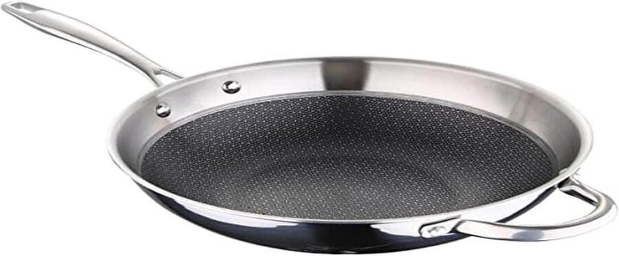 Keuken Wok Roerbakpan Aziatisch Koken Honingraat Structuur 28 cm Zilver