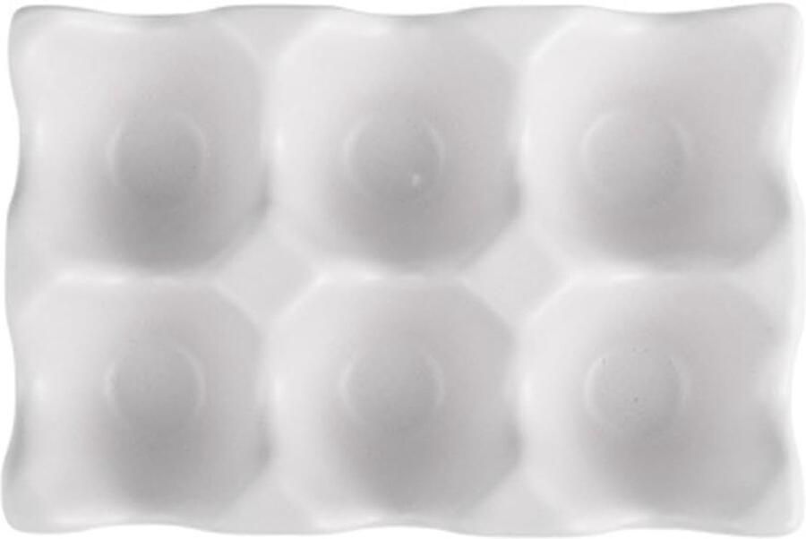 Eierrek Keramiek Eierschaal Houder Eieren Opbergen Elegant Design 16 x 11 x 3 cm Wit