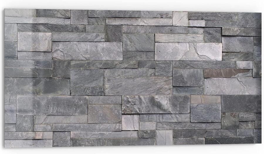Keukenachterwand Glas Spatbescherming Fornuis Keuken Decoratie 3D Diepte Effect 80x40 cm Decoratief Steen