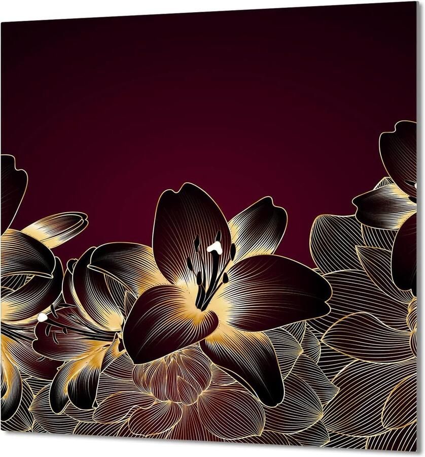 Keukenachterwand Glas Spatbescherming Glasplaat Kookplaat Beschermen Gehard Glas 60 x 65 cm Orchidee