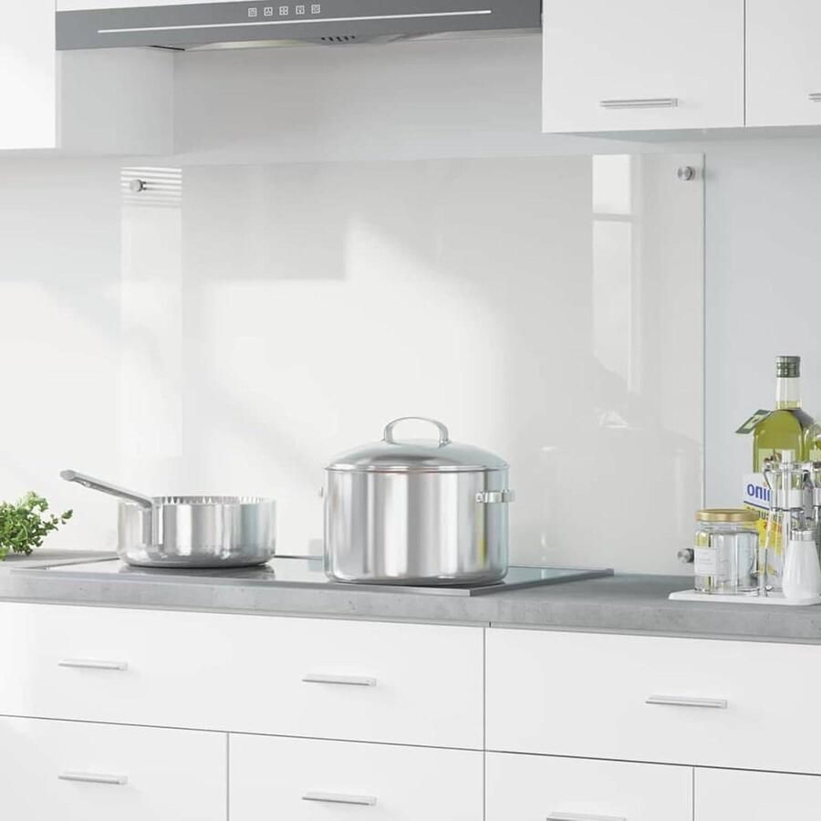 Keukenachterwand Glas Spatbescherming Keuken Koken Beschermen Gehard Glas 100 x 60 cm Transparant