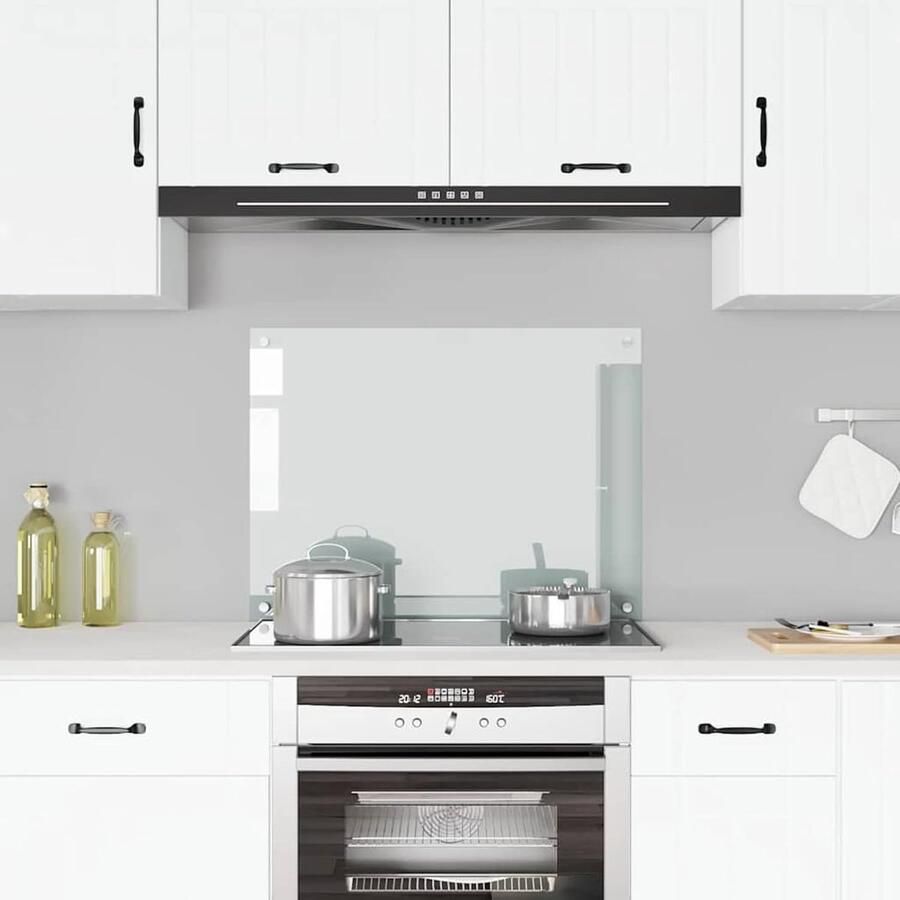 Keukenachterwand Glas Spatbescherming Keuken Koken Beschermen Gehard Veiligheidsglas 80x60 cm Transparant
