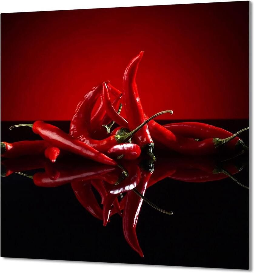 Keukenachterwand Glas Spatbescherming Kookplaat Keuken Beschermen Gehard Glas 60 x 65 cm Chilli