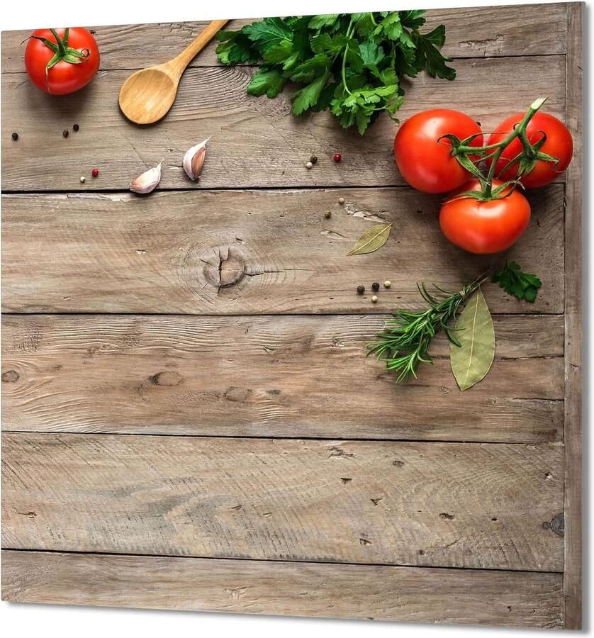 Keukenachterwand Glas Spatbescherming Kookplaat Keuken Decoratie Gehard Glas 60 x 65 cm Hout - Foto 2