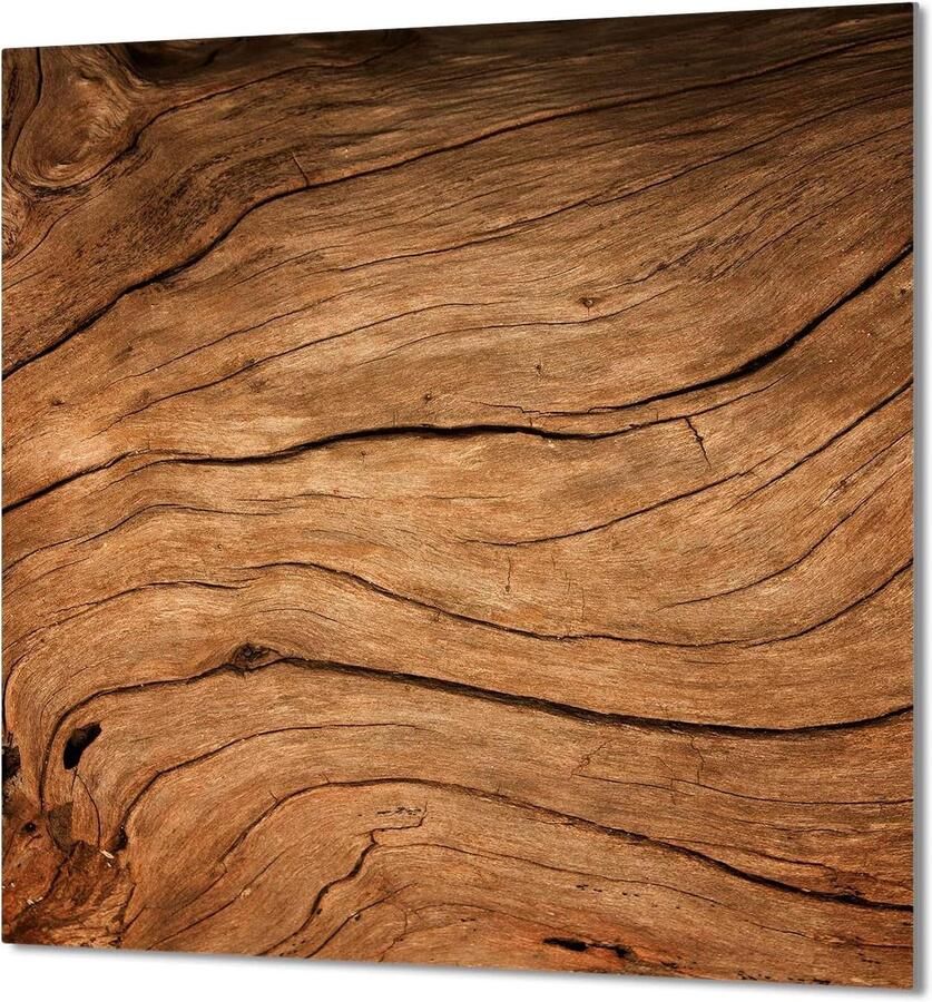Keukenachterwand Glas Spatbescherming Kookplaat Keuken Decoratie Gehard Glas 60 x 65 cm Hout Print