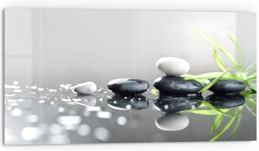 Keukenachterwand Glas Spatbescherming Wandpaneel Bescherming Koken 3D Kleurdiepte Effect 80x40 cm Natuursteen
