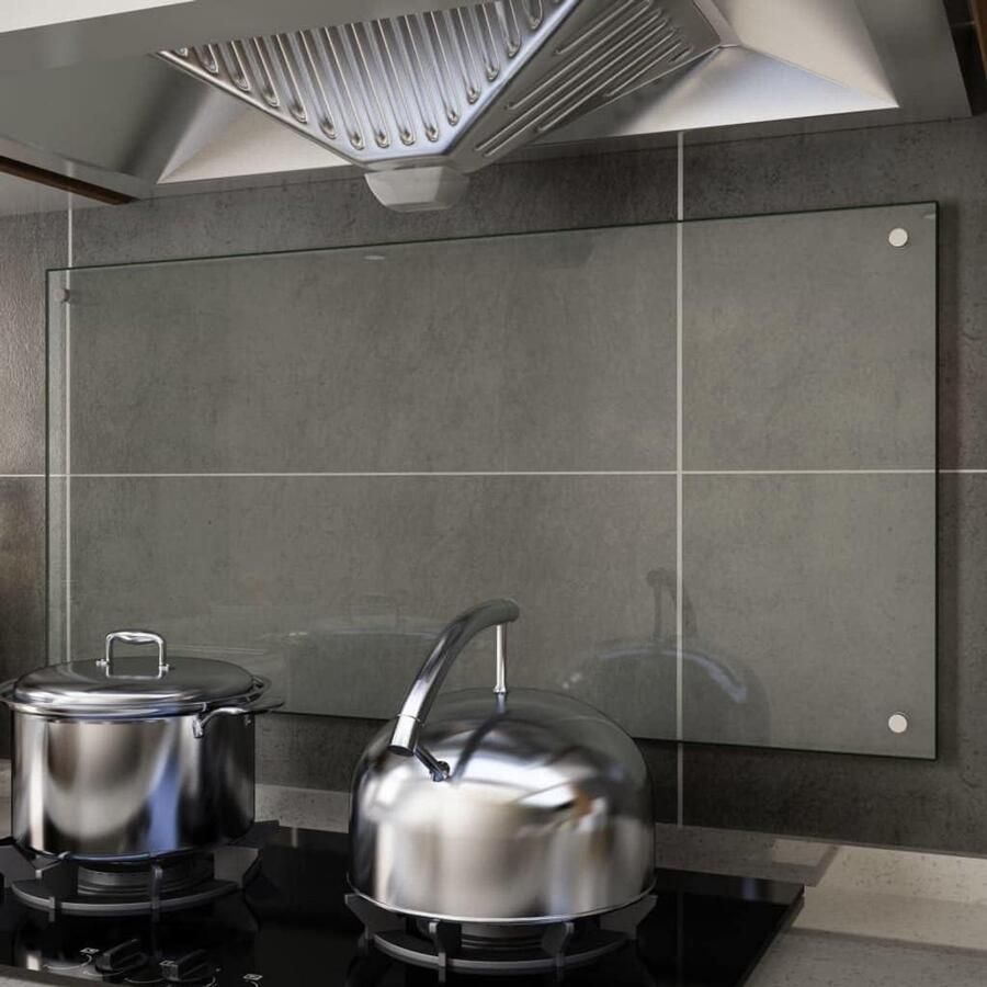 Keukenachterwand Glas Spatwand Keuken Beschermen Koken Gehard Krasbestendig 100 x 50 cm Transparant