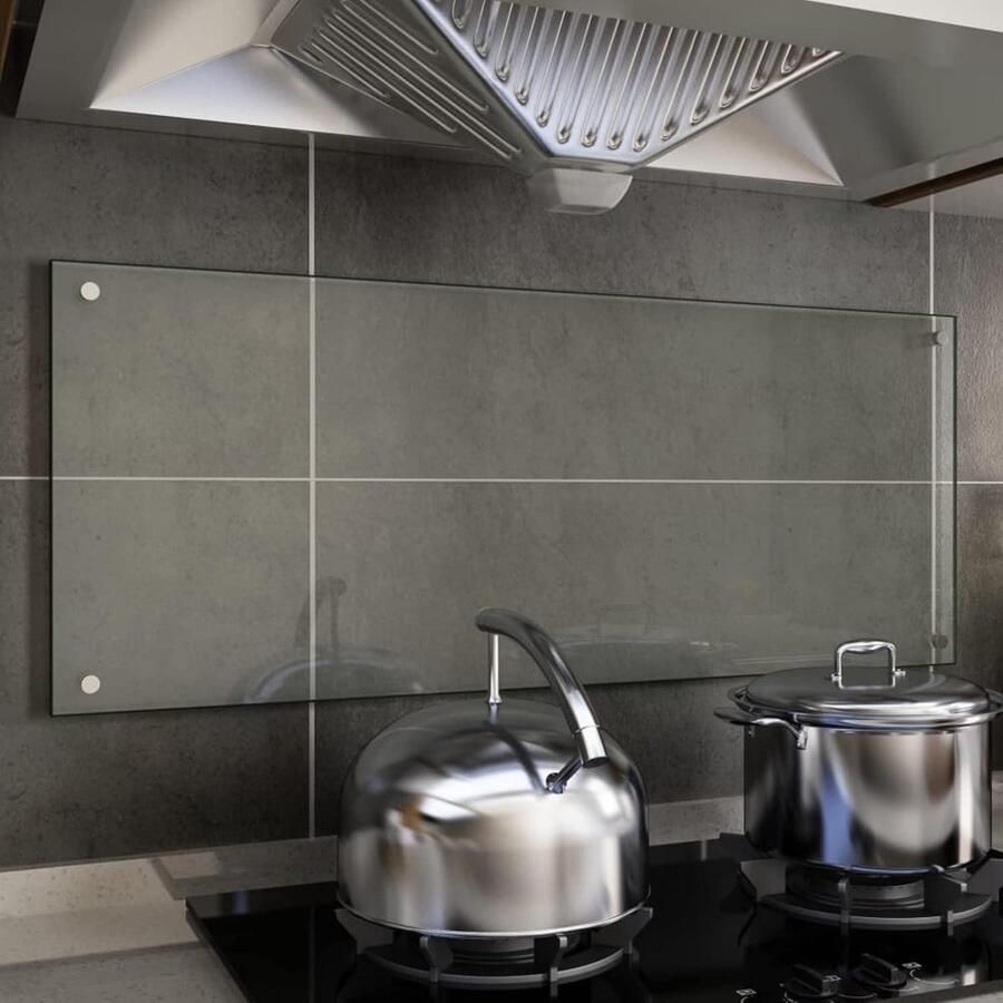 Keukenachterwand Glas Spatwand Keuken Bescherming Koken Hittebestendig Gehard Glas 100x40 cm Transparant
