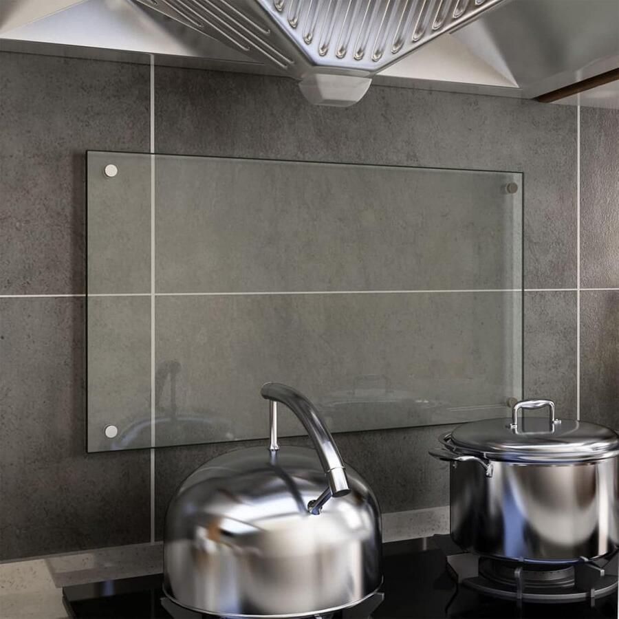 Keukenachterwand Glas Spatwand Keuken Bescherming Koken Hittebestendig Krasvast 70x40 cm Transparant