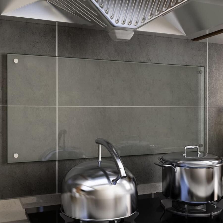 Keukenachterwand Glas Spatwand Keuken Bescherming Koken Hittebestendig Krasvast 90x40 cm Transparant