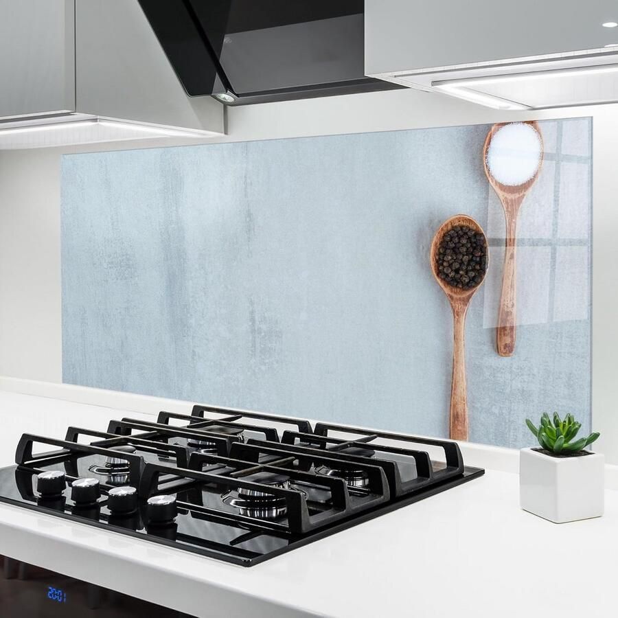 Keukenachterwand Glas Spatwand Keuken Koken Beschermen Gehard Glas 60x120 cm Kruidenprint