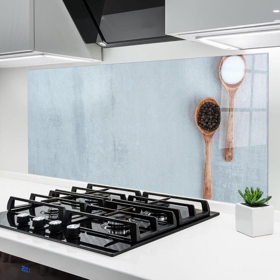 Keukenachterwand Glas Spatwand Keuken Koken Beschermen Gehard Glas 60x120 cm Kruidenprint