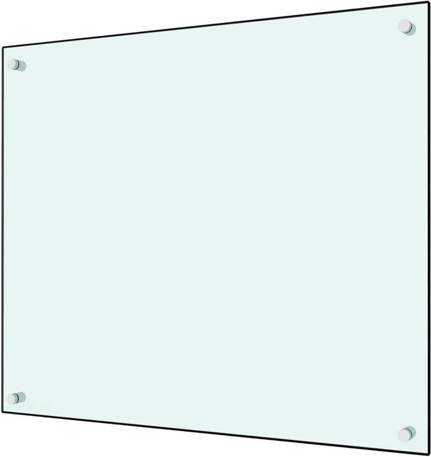 Keukenachterwand Spatbescherming fornuis Keuken beschermen Hittebestendig glas 70x60 cm Wit