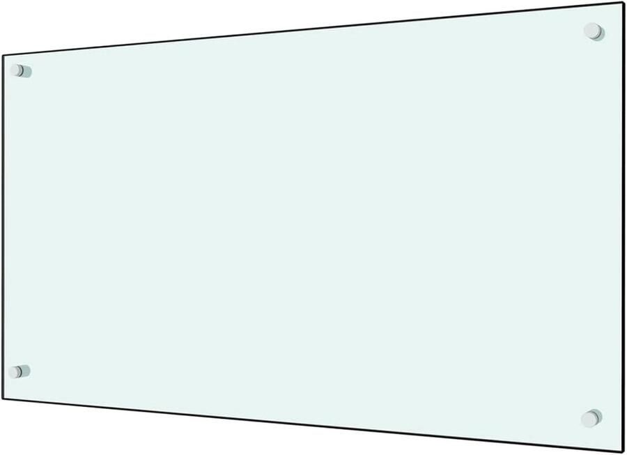 Keukenachterwand Spatbescherming Koken Hittebestendig glas 90x50 cm Wit